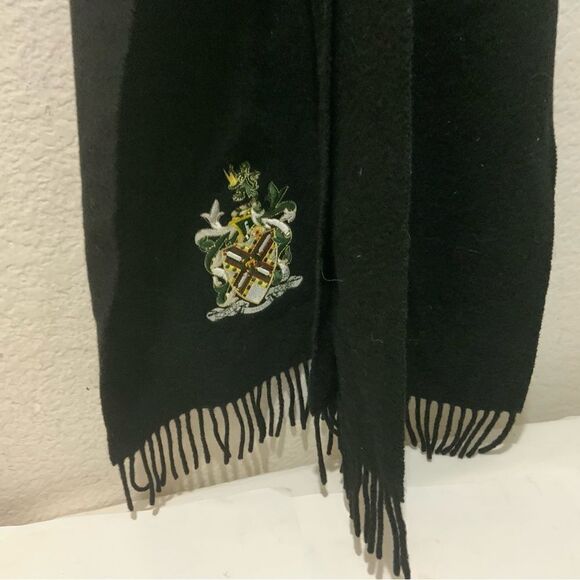 The Scotch House 100% Wool Lambswool black Scarf 12”x72” vintage - Picture 7 of 13